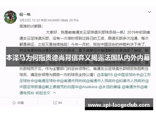 本泽马为何指责德尚背信弃义揭露法国队内外内幕 本泽马为何指责德尚背信弃义揭露法国队内外内幕